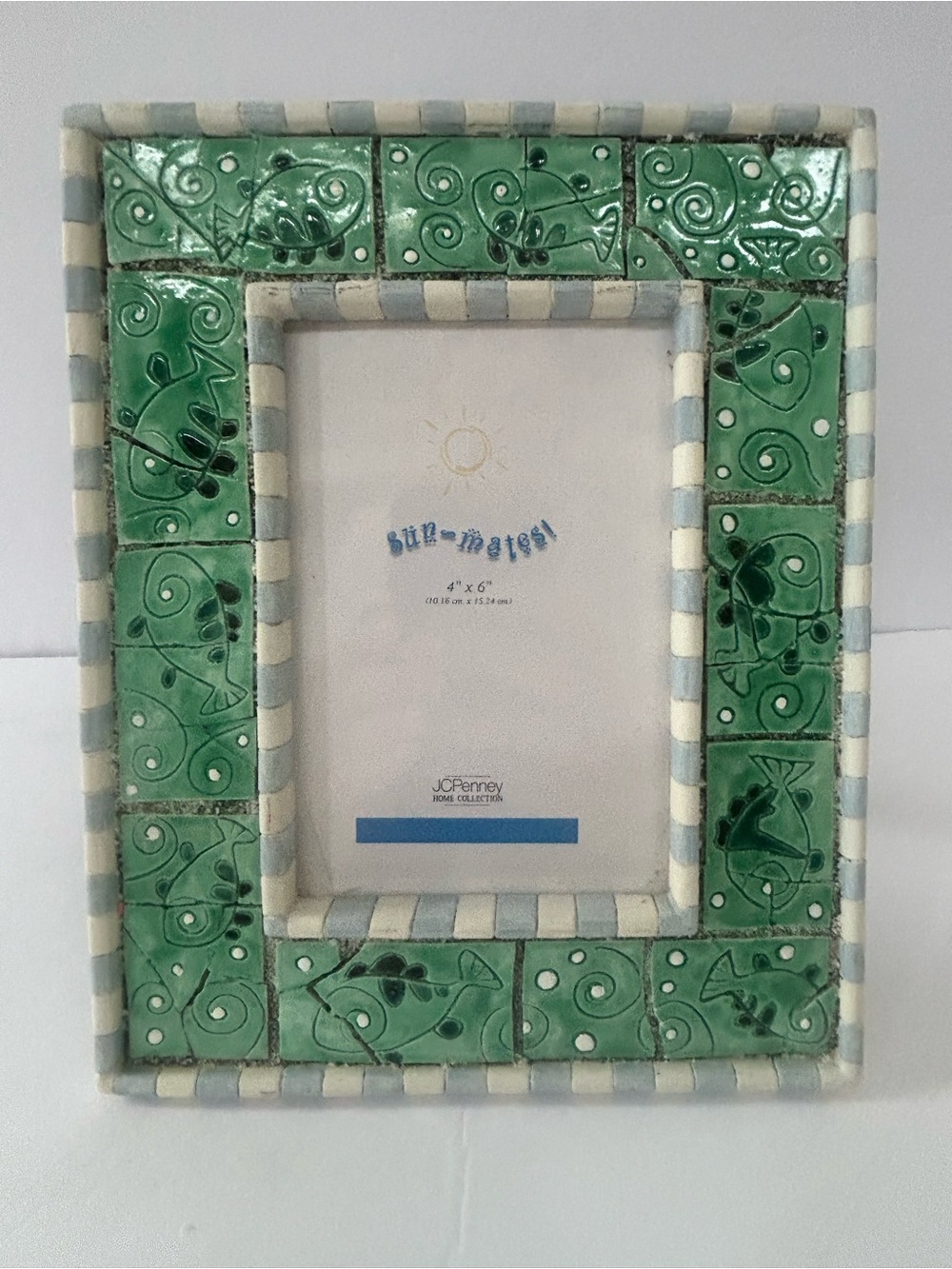 Green Ceramic Tile Picture Frame and jewelry box